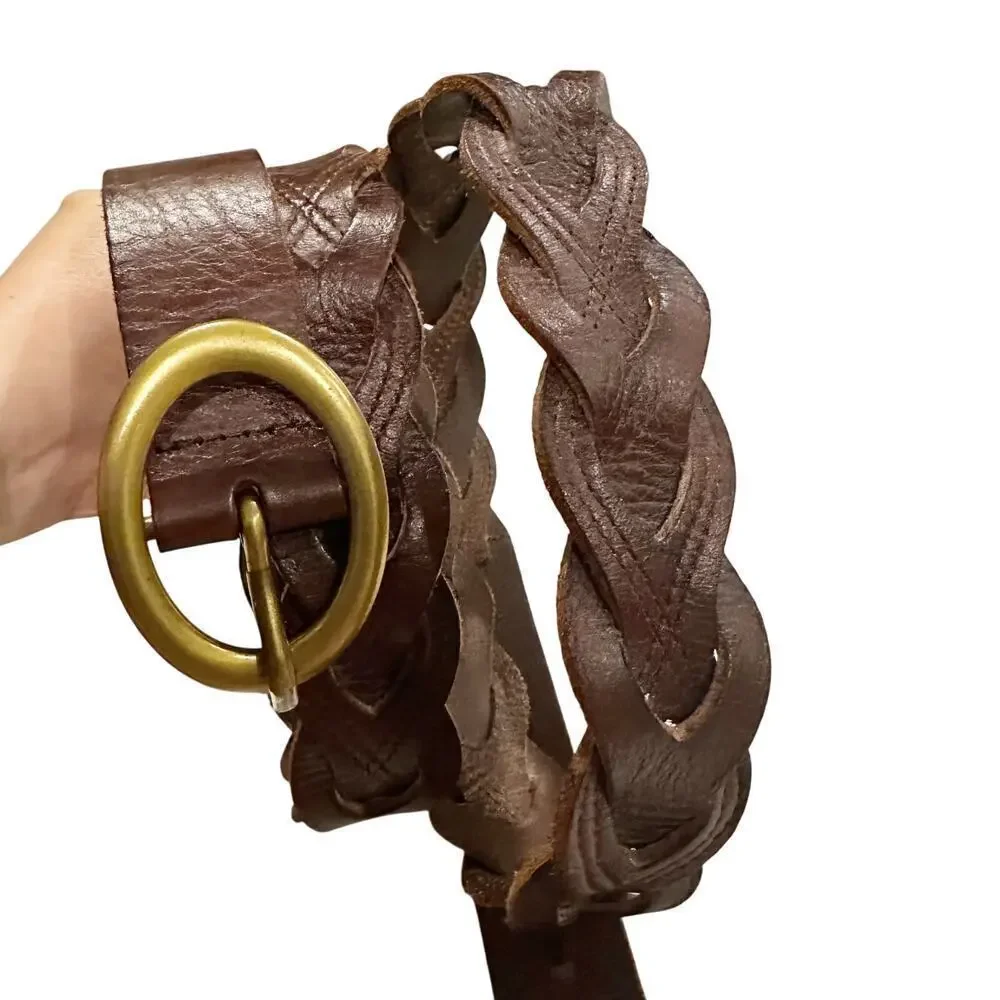 Talbots Women’s Braided Genuine Leather Brown Belt Size 3X